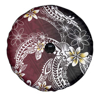 Polynesian Hawaiian Plumeria Tribal Pattern Spare Tire Cover Special Wine Red Version