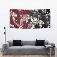 Polynesian Hawaiian Plumeria Tribal Pattern Tapestry Special Wine Red Version