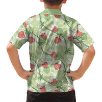 Anthurium Pikake Ti Leaf Palaka Family Matching Mermaid Dress and Hawaiian Shirt Green Version LT01 - Polynesian Pride