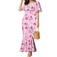 Anthurium Pikake Ti Leaf Palaka Mermaid Dress Pink Version