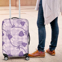 Anthurium Pikake Ti Leaf Palaka Luggage Cover Purple Version LT01 Purple - Polynesian Pride