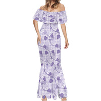 Anthurium Pikake Ti Leaf Palaka Mermaid Dress Purple Version