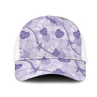 Anthurium Pikake Ti Leaf Palaka Mesh Trucker Cap Purple Version