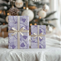 Anthurium Pikake Ti Leaf Palaka Wrapping Paper Purple Version LT01 - Polynesian Pride