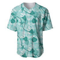 Anthurium Pikake Ti Leaf Palaka Baseball Jersey Turquoise Version LT01 Turquoise - Polynesian Pride