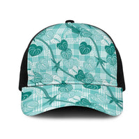 Anthurium Pikake Ti Leaf Palaka Mesh Trucker Cap Turquoise Version
