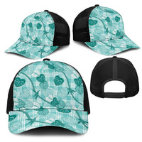 Anthurium Pikake Ti Leaf Palaka Mesh Trucker Cap Turquoise Version