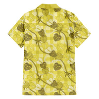 Anthurium Pikake Ti Leaf Palaka Family Matching Mermaid Dress and Hawaiian Shirt Yellow Version LT01 - Polynesian Pride