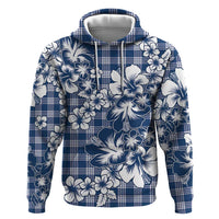 Hibiscus Pakala Cobalt Blue Royal Hoodie Tropical Floral Stylized - Polynesian Pride