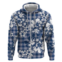 Hibiscus Pakala Cobalt Blue Royal Hoodie Tropical Floral Stylized - Polynesian Pride