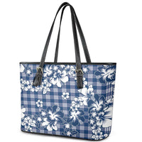 Hibiscus Pakala Cobalt Blue Royal Leather Tote Bag Tropical Floral Stylized LT01 - Polynesian Pride