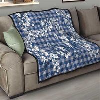 Hibiscus Pakala Cobalt Blue Royal Quilt Tropical Floral Stylized - Polynesian Pride