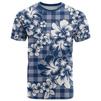 Hibiscus Pakala Cobalt Blue Royal T Shirt Tropical Floral Stylized - Polynesian Pride