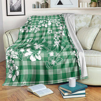 Hibiscus Pakala Emerald Green Blanket Tropical Floral Stylized - Polynesian Pride