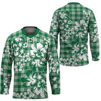 Hibiscus Pakala Emerald Green Hockey Jersey Tropical Floral Stylized LT01 - Polynesian Pride