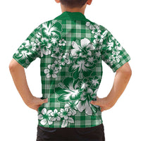 Hibiscus Pakala Emerald Green Kid Hawaiian Shirt Tropical Floral Stylized - Polynesian Pride