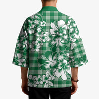 Hibiscus Pakala Emerald Green Kimono Tropical Floral Stylized LT01 - Polynesian Pride