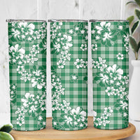 Hibiscus Pakala Emerald Green Skinny Tumbler Tropical Floral Stylized - Polynesian Pride