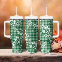 Hibiscus Pakala Emerald Green Tumbler With Handle Tropical Floral Stylized LT01 - Polynesian Pride