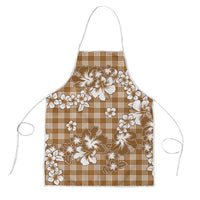 Hibiscus Pakala Bronze Brown Apron Tropical Floral Stylized - Polynesian Pride
