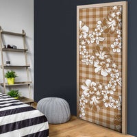 Hibiscus Pakala Bronze Brown Door Cover Tropical Floral Stylized - Polynesian Pride