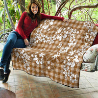 Hibiscus Pakala Bronze Brown Quilt Tropical Floral Stylized - Polynesian Pride