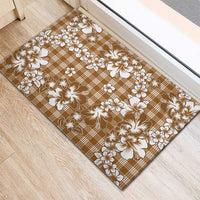 Hibiscus Pakala Bronze Brown Rubber Doormat Tropical Floral Stylized LT01 - Polynesian Pride