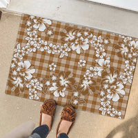 Hibiscus Pakala Bronze Brown Rubber Doormat Tropical Floral Stylized LT01 - Polynesian Pride