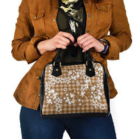 Hibiscus Pakala Bronze Brown Shoulder Handbag Tropical Floral Stylized LT01 - Polynesian Pride