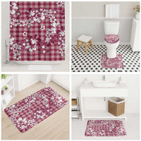 Hibiscus Pakala Royal Magenta Bathroom Set Tropical Floral Stylized - Polynesian Pride