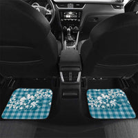 Hibiscus Pakala Ocean Depths Blue Car Mats Tropical Floral Stylized LT01 Set 2pcs - Back Blue - Polynesian Pride