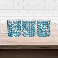 Hibiscus Pakala Ocean Depths Blue Ceramic Mug Tropical Floral Stylized - Polynesian Pride