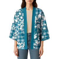Hibiscus Pakala Ocean Depths Blue Kimono Tropical Floral Stylized LT01 - Polynesian Pride
