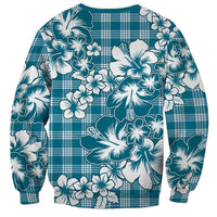 Hibiscus Pakala Ocean Depths Blue Sweatshirt Tropical Floral Stylized LT01 - Polynesian Pride