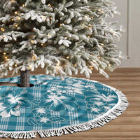 Hibiscus Pakala Ocean Depths Blue Tree Skirt Tropical Floral Stylized - Polynesian Pride