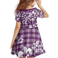 Hibiscus Pakala Sweetie Purple Family Matching Off Shoulder Maxi Dress and Hawaiian Shirt Tropical Floral Stylized - Polynesian Pride