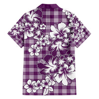 Hibiscus Pakala Sweetie Purple Family Matching Off Shoulder Short Dress and Hawaiian Shirt Tropical Floral Stylized - Polynesian Pride