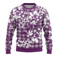 Hibiscus Pakala Sweetie Purple Ugly Christmas Sweater Tropical Floral Stylized - Polynesian Pride