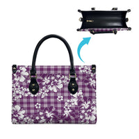 Hibiscus Pakala Sweetie Purple Leather Bag Tropical Floral Stylized - Polynesian Pride