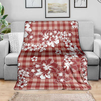 Hibiscus Pakala Fantasy Red Blanket Tropical Floral Stylized - Polynesian Pride
