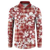 Hibiscus Pakala Fantasy Red Button Sweatshirt Tropical Floral Stylized - Polynesian Pride