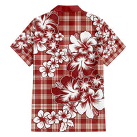 Hibiscus Pakala Fantasy Red Family Matching Long Sleeve Bodycon Dress and Hawaiian Shirt Tropical Floral Stylized - Polynesian Pride