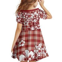 Hibiscus Pakala Fantasy Red Family Matching Off Shoulder Short Dress and Hawaiian Shirt Tropical Floral Stylized - Polynesian Pride