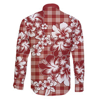 Hibiscus Pakala Fantasy Red Family Matching Off Shoulder Short Dress and Hawaiian Shirt Tropical Floral Stylized - Polynesian Pride