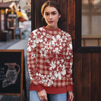 Hibiscus Pakala Fantasy Red Ugly Christmas Sweater Tropical Floral Stylized - Polynesian Pride