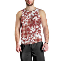 Hibiscus Pakala Fantasy Red Men Tank Top Tropical Floral Stylized - Polynesian Pride