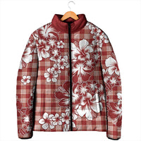 Hibiscus Pakala Fantasy Red Padded Jacket Tropical Floral Stylized - Polynesian Pride