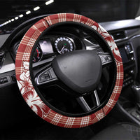 Hibiscus Pakala Fantasy Red Steering Wheel Cover Tropical Floral Stylized LT01 Universal Fit Red - Polynesian Pride