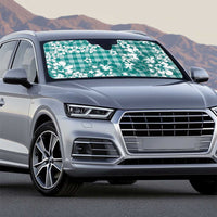 Hibiscus Pakala Aqua Teal Auto Sun Shade Tropical Floral Stylized - Polynesian Pride