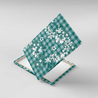 Hibiscus Pakala Aqua Teal Canvas Wall Art Tropical Floral Stylized - Polynesian Pride